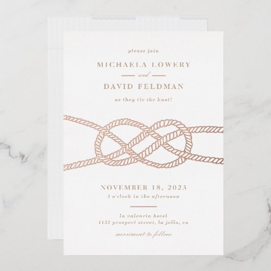 Faire-part de mariage de noeud illustrée - Tan (Enveloppe)