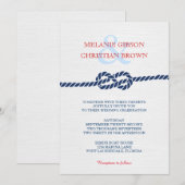 Faire-part de mariage de noeud nautique (Devant / Derrière)