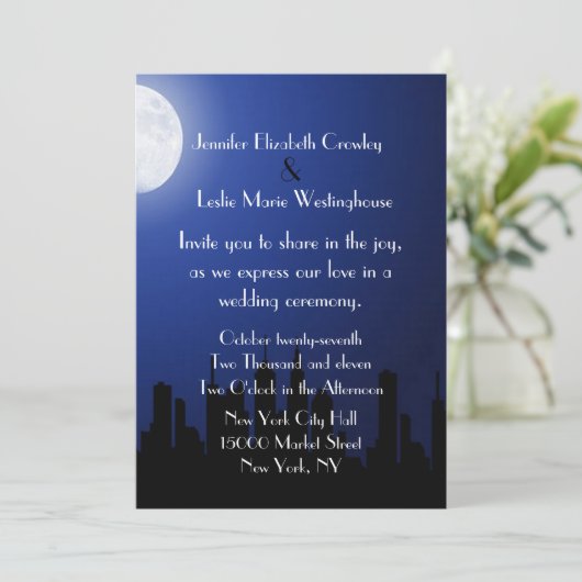 Faire-part de mariage de nuit (Debout devant)