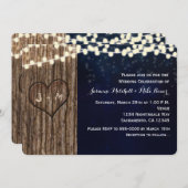 Faire-Part de Mariage de Nuit avec Coeur Sculpté s (Devant / Derrière)