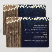 Faire-part de mariage de nuit en forme de coeur sc (Devant / Derrière)