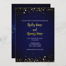Faire-part de mariage de nuit magique étoilée