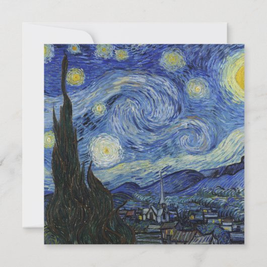 Faire-part de mariage de nuit Van Gough Starry (Dos)