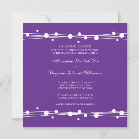 Faire-part de mariage de paille et points modernes (Devant)