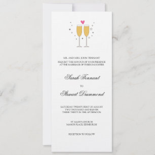 Faire-part de mariage de pain au champagne - fin