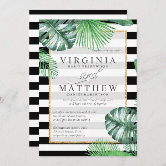 Faire-part de mariage de Palm Springs (Devant / Derrière)