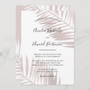 Faire-part de mariage de palmes gracieuses