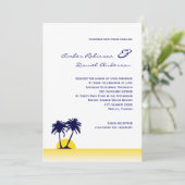 Faire-part de mariage de palmier de plage (Debout devant)