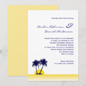 Faire-part de mariage de palmier de plage (Devant / Derrière)