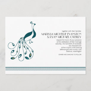 Faire-part de mariage de paon