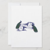Faire-part de mariage de paon de bleu marine (Dos)