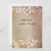 Faire-part de mariage de papier antique (Dos)