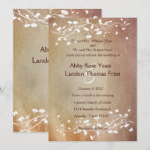 Faire-part de mariage de papier antique (Devant / Derrière)