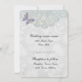 Faire-part de mariage de papillon et de dentelle (Dos)