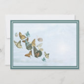Faire-part de mariage de papillon lunaire Turquois (Dos)