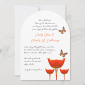Faire-part de mariage de papillons Aqua Orange Pop (Devant)
