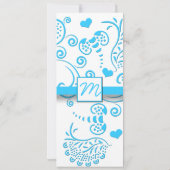 Faire-part de mariage de papillons bleu Aqua (Dos)