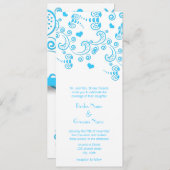 Faire-part de mariage de papillons bleu Aqua (Devant / Derrière)