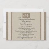 Faire-part de mariage de parchemin de Burlap rusti (Devant)