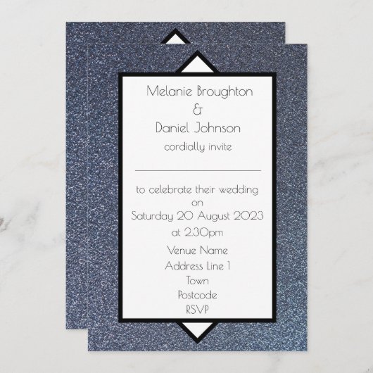 Faire-part de mariage de Parties scintillant Art d (Devant / Derrière)