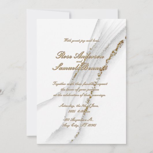 Faire-part de mariage de Parties scintillant blanc (Devant)