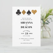 Faire-part de mariage de Parties scintillant d'or  (Debout devant)