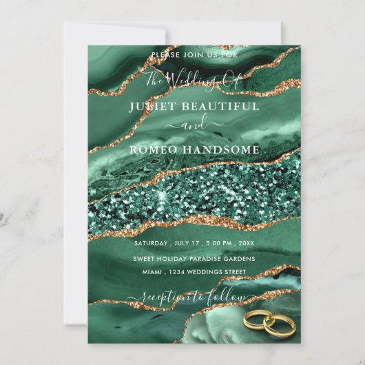 Faire-part de mariage de Parties scintillant Emera (Devant)