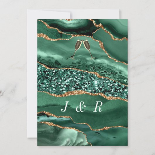 Faire-part de mariage de Parties scintillant Emera (Dos)