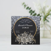 Faire-part de mariage de Parties scintillant en ar (Debout devant)