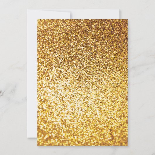 Faire-part de mariage de Parties scintillant en or (Dos)