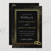 Faire-part de mariage de Parties scintillant encad (Devant / Derrière)