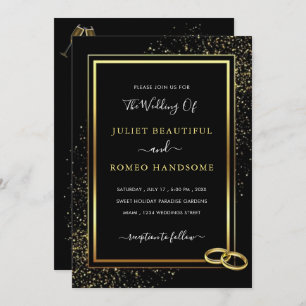 Faire-part de mariage de Parties scintillant encad