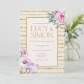 Faire-part de mariage de Parties scintillant flora (Debout devant)