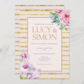 Faire-part de mariage de Parties scintillant flora (Devant / Derrière)