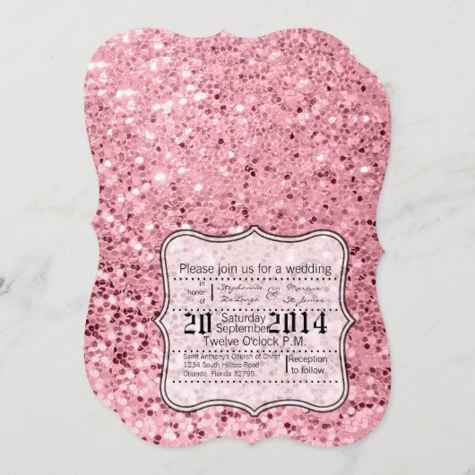 faire-part de mariage de Parties scintillant Gold (Devant / Derrière)