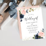 Faire-part de mariage de Parties scintillant Marin<br><div class="desc">Marine & Blush Flowers Parties scintillant Faire-part de mariage Nous avons aussi beaucoup d'autres Invitation et collections.</div>