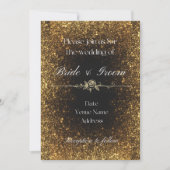 Faire-part de mariage de Parties scintillant noir  (Devant)