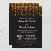 Faire-part de mariage de Parties scintillant noir  (Devant / Derrière)