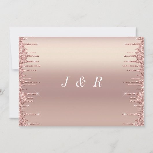 Faire-part de mariage de Parties scintillant rose (Dos)