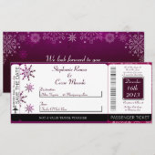 Faire-part de mariage de Pass d'embarquement pour (Devant / Derrière)