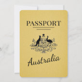 Faire-part de mariage de passeport australien jaun (Dos)
