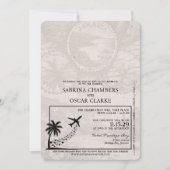 Faire-part de mariage de passeport bleu de la Mari (Devant)