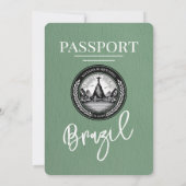 Faire-part de mariage de passeport Brésil Sage Gre (Dos)