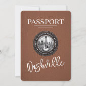 Faire-part de mariage de passeport Brown Nashville (Dos)
