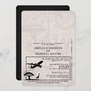 Faire-part de mariage de passeport Champagne Afriq