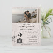 Faire-part de mariage de passeport Champagne Grèce (Debout devant)