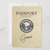 Faire-part de mariage de passeport Champagne Grèce (Dos)