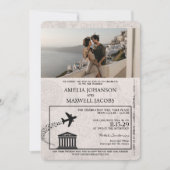 Faire-part de mariage de passeport Champagne Grèce (Devant)
