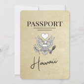 Faire-part de mariage de passeport Champagne Hawai (Dos)