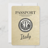 Faire-part de mariage de passeport Champagne Itali (Dos)